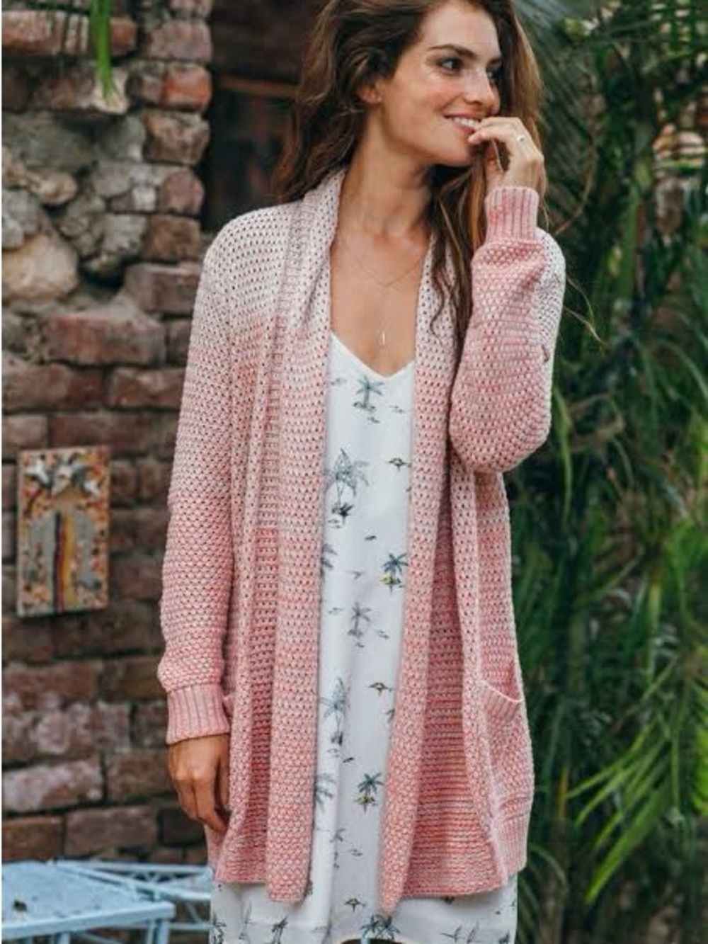 Faherty Riley Ombre Knit Cashmere Blend Cardigan 